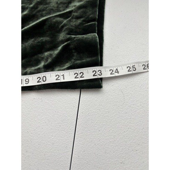 Madewell Velvet Wide Leg Crop Pants Elastic Waist Green XS - Picture 5 of 7